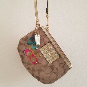 COACH Poppy Tan Signature C Wristlet